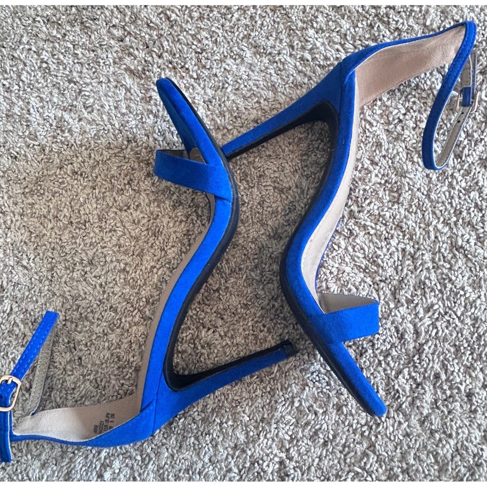 DREAM PAIRS KARRIE Royal‎ Blue Ankle Strap High Heel Stiletto Sandals SZ 8 - Picture 5 of 11